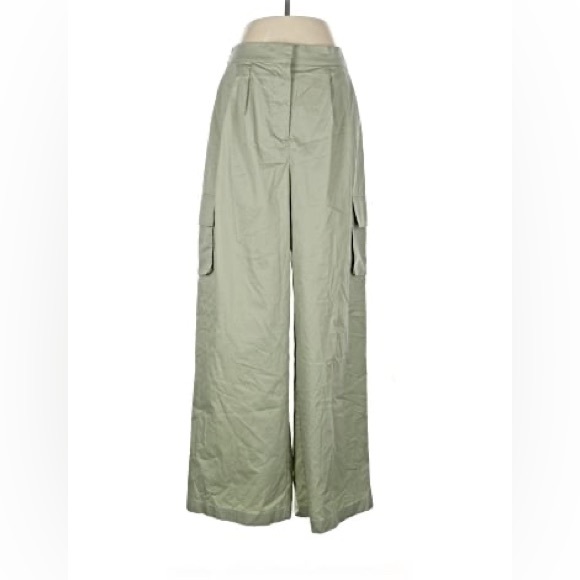 House of Harlow 1960 Pants - House of Harlow 1960 Green Wide-Leg Cargo Pants